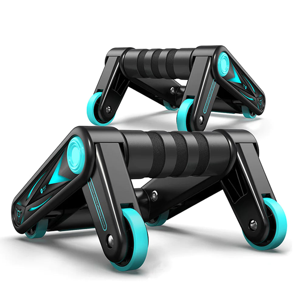 "Double Wheel AB Roller – 4 Wheel Abdominal Exercise Fitness Roller with Handles"